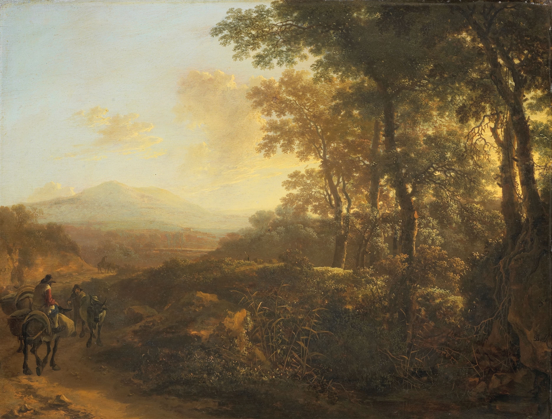 Italian Landscape with Mule Driver, by Jan Both, public domain
