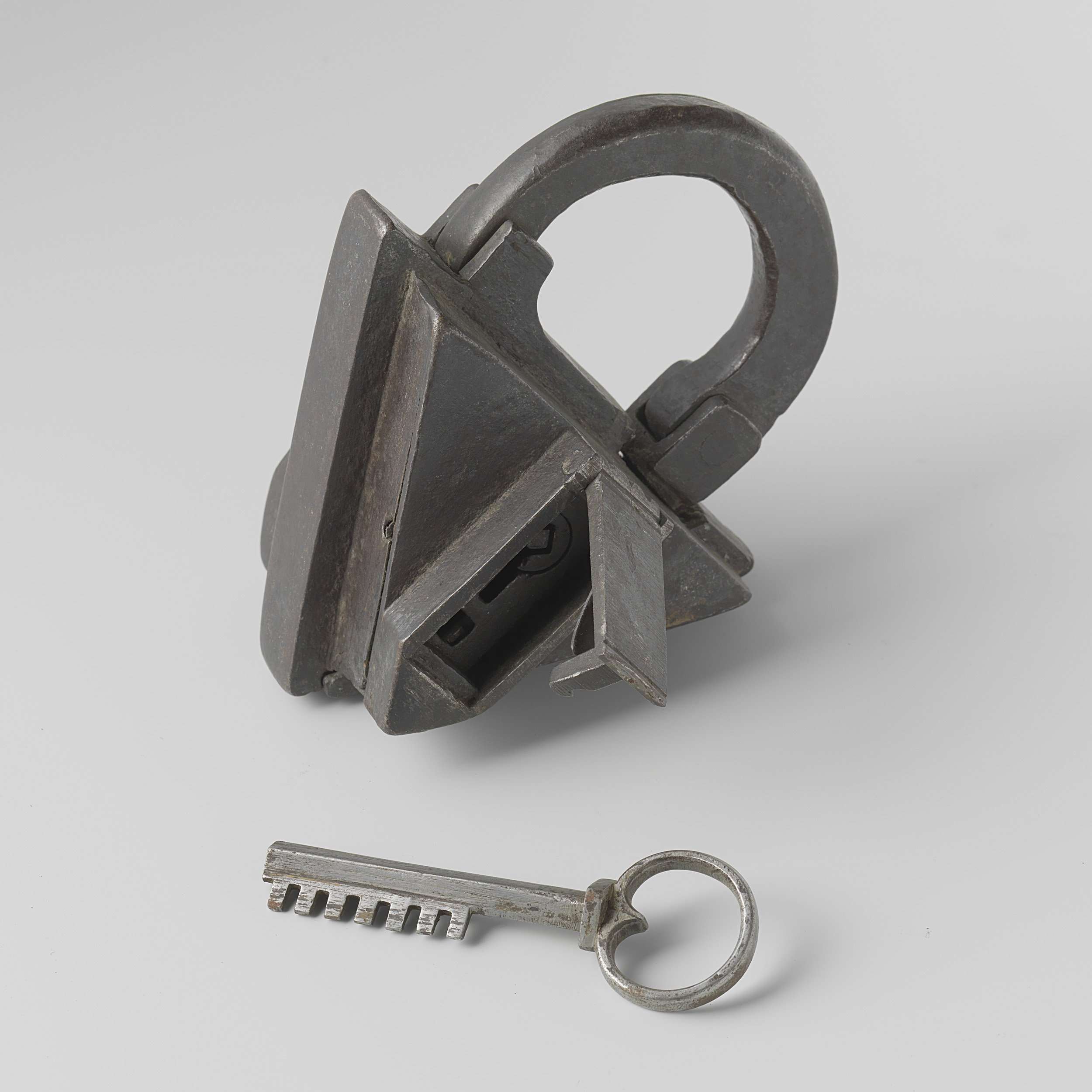 Bronze padlock and key by Unknown Artist