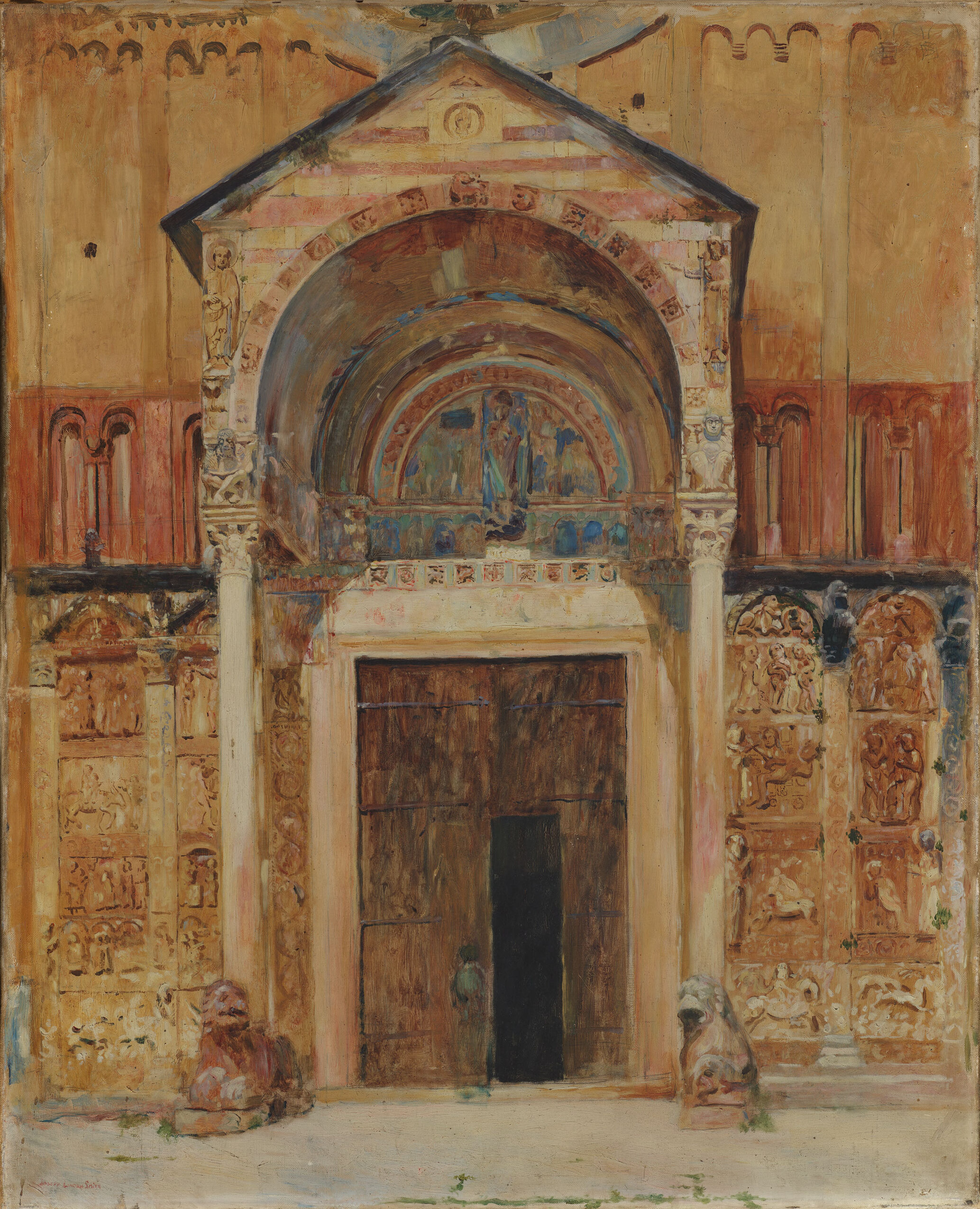 Main Entrance, S. Zeno, Verona, Italy, by Joseph Lindon Smith, public domain