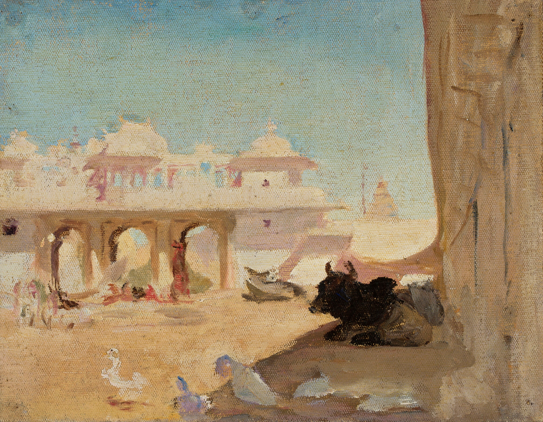 Courtyard of maharajah’s palace. From the journey to India, by Jan Ciągliński, public domain