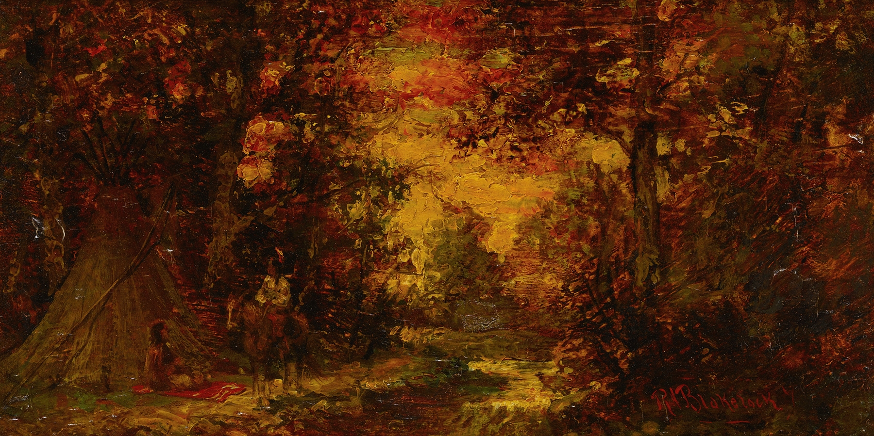 Teepee At Sunset, by Ralph Albert Blakelock, public domain