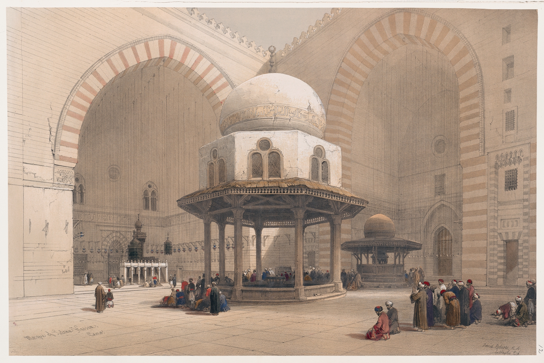 Architecture of the Mosque of Sultan Hassan, Cairo by David Roberts, unknown medium