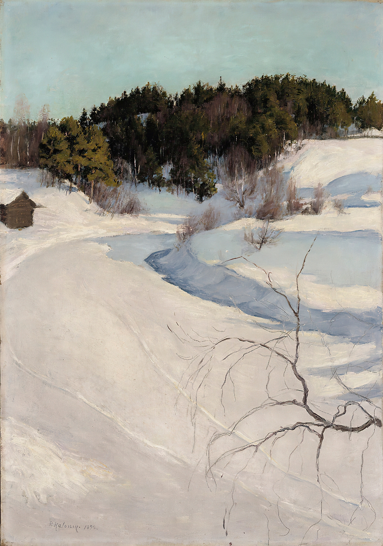 Winter Landscape, Myllykylä, by Pekka Halonen, public domain