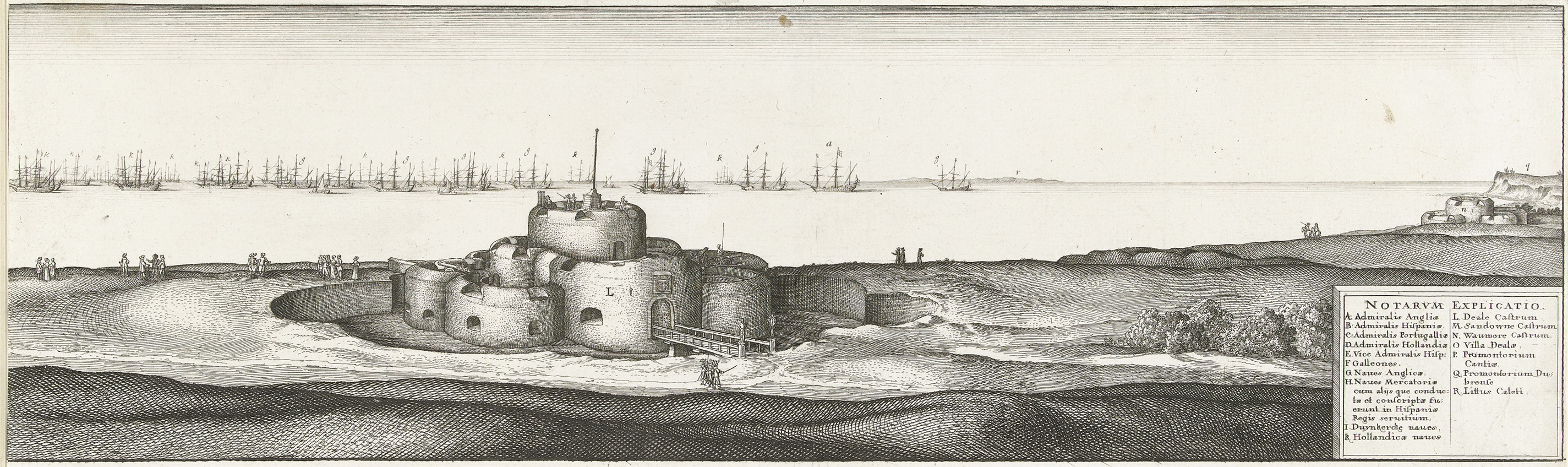 De Spaanse, Engelse en Hollandse vloten voor Deal (rechterhelft), 1639, by Wenceslaus Hollar, public domain