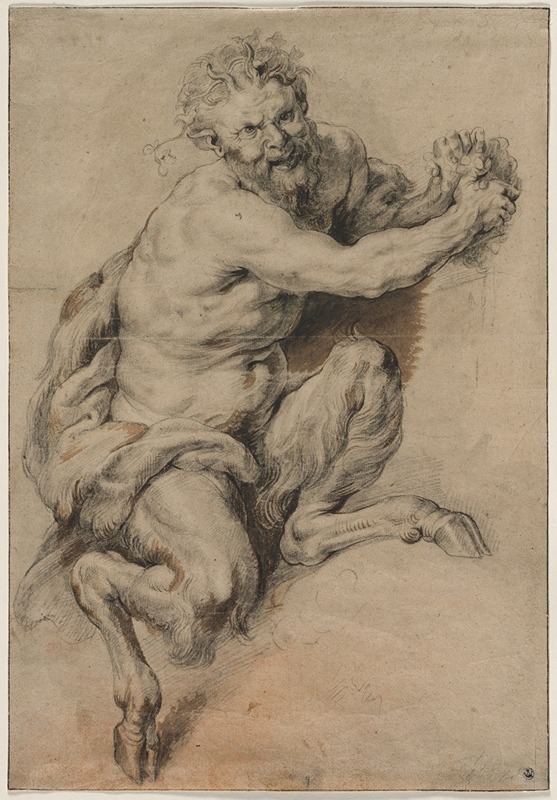 A faun is depicted holding a bunch of grapes, showcasing Rubens' vibrant style.