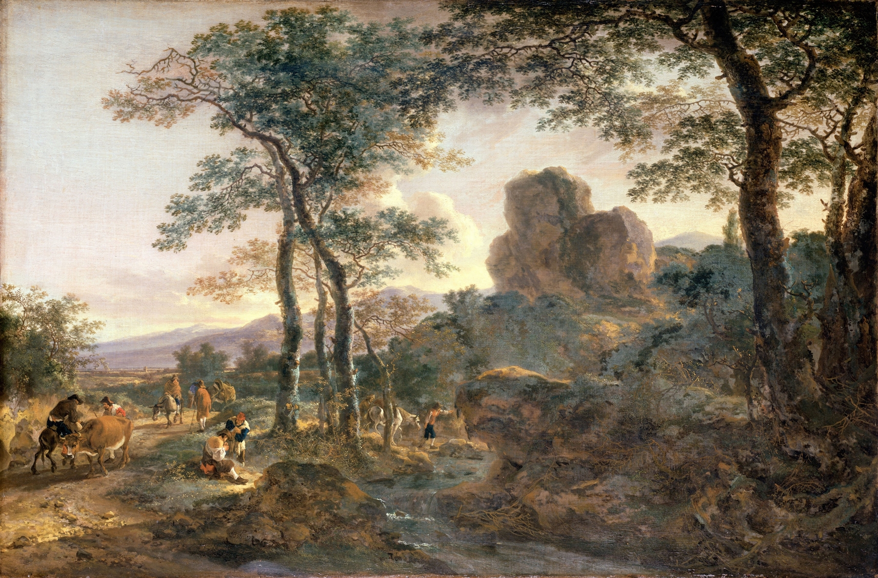 Landscape with a mountain path and stones, created by Jan Both, medium unknown.