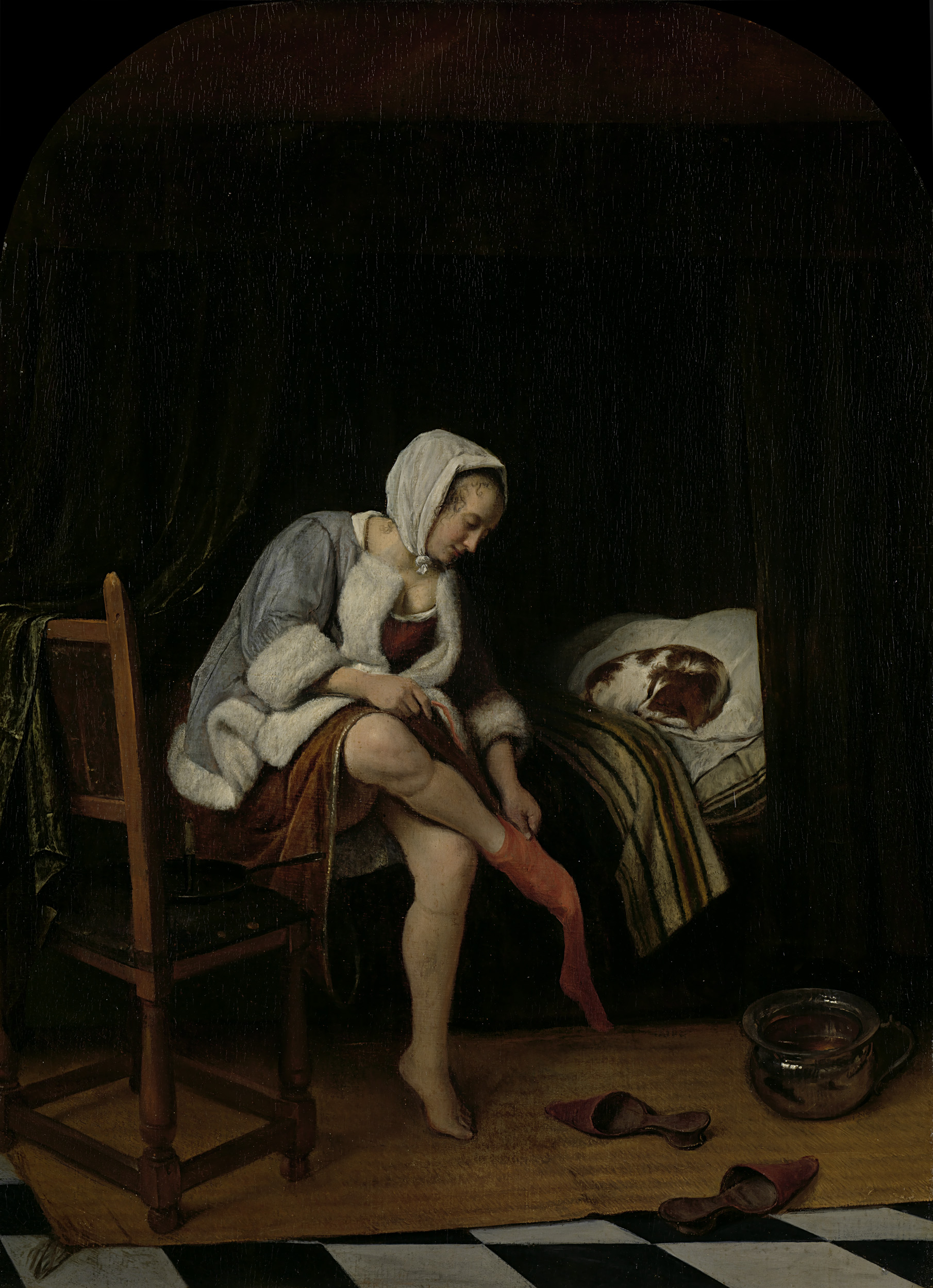 Woman at her Toilet, by Jan Havicksz. Steen, public domain