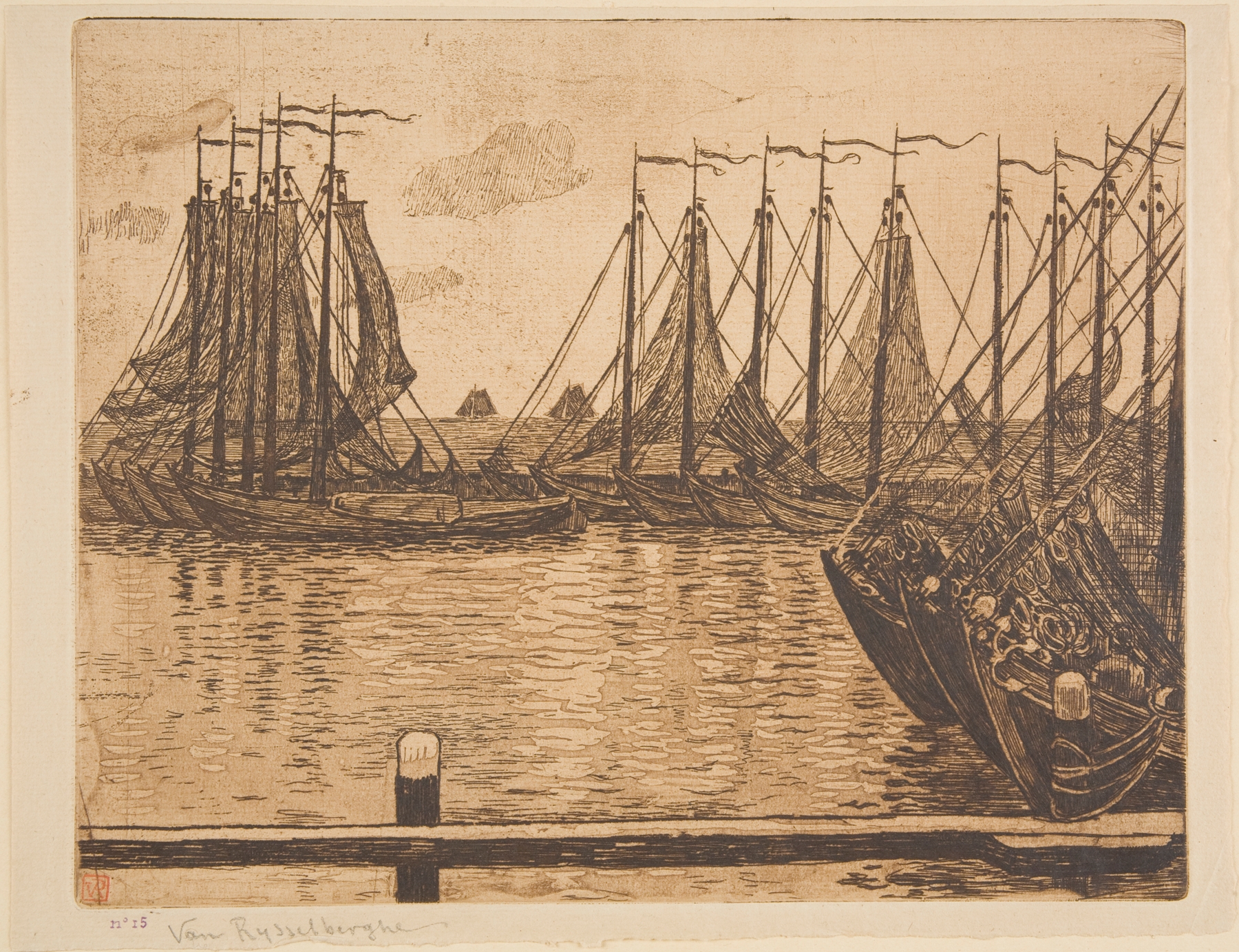 Flotille de pêche – Volendam, oil on canvas by Theo van Rysselberghe