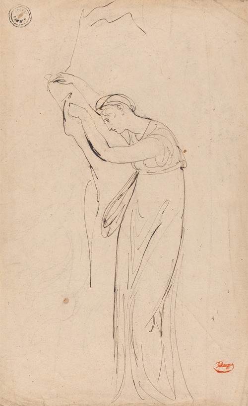 A portrait of a woman possibly representing Andromache, showcasing her emotional state.