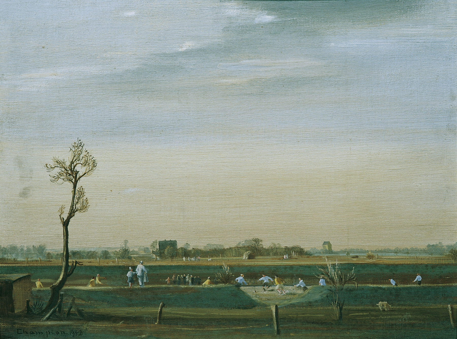 Sonntagnachmittag by Theo Champion, Impressionism, depicting a serene landscape with dappled sunlight.