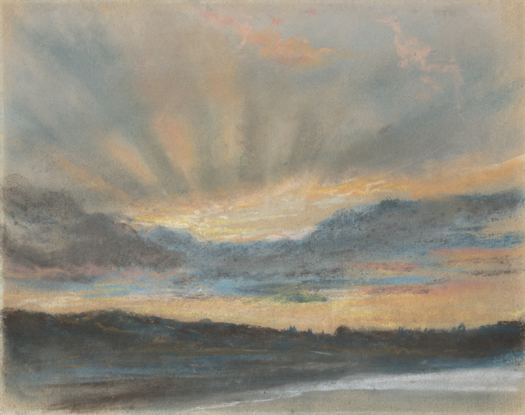 Sunset, by Eugène Delacroix, public domain