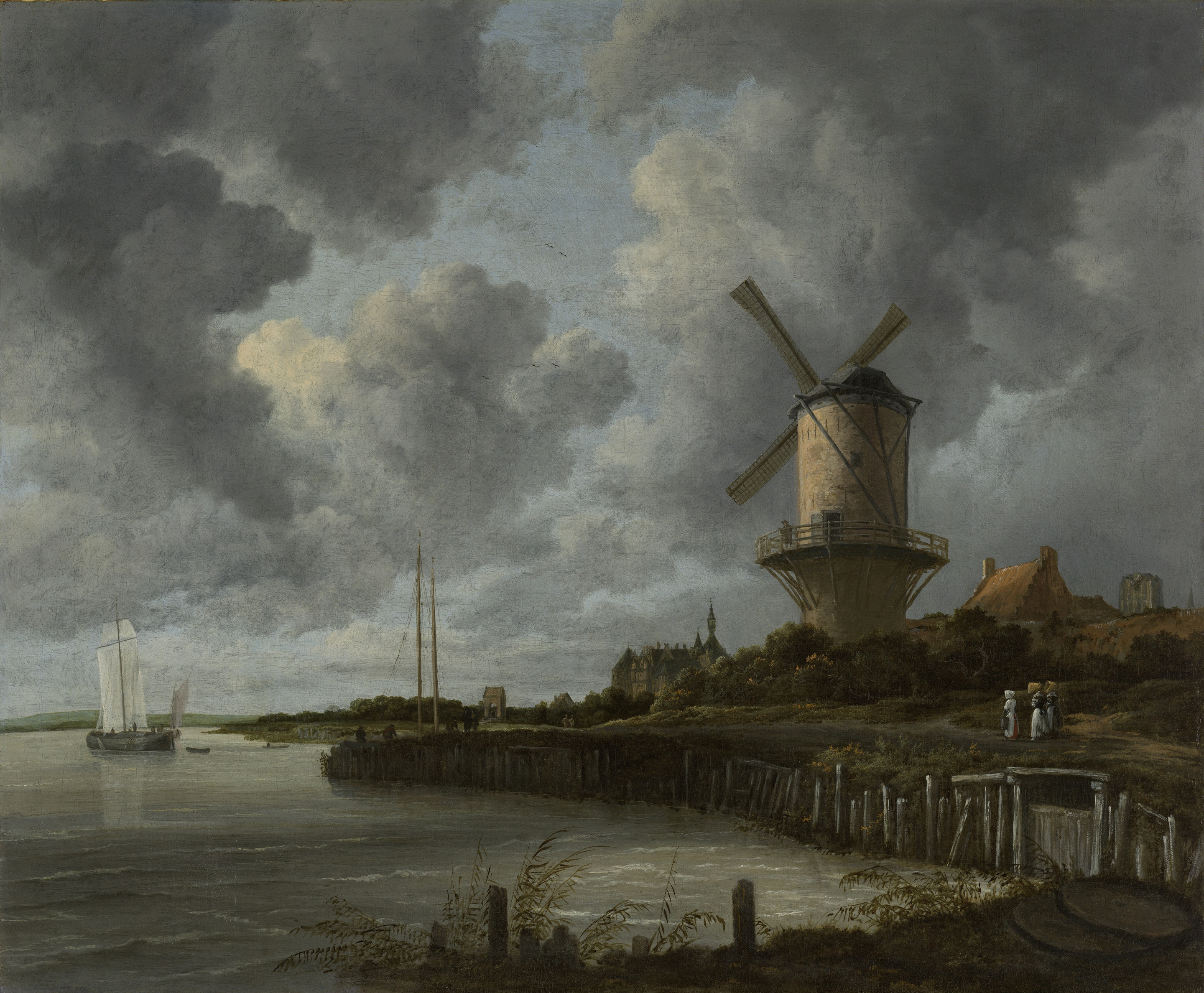 The Windmill at Wijk bij Duurstede, by Jacob Isaacksz van Ruisdael, public domain
