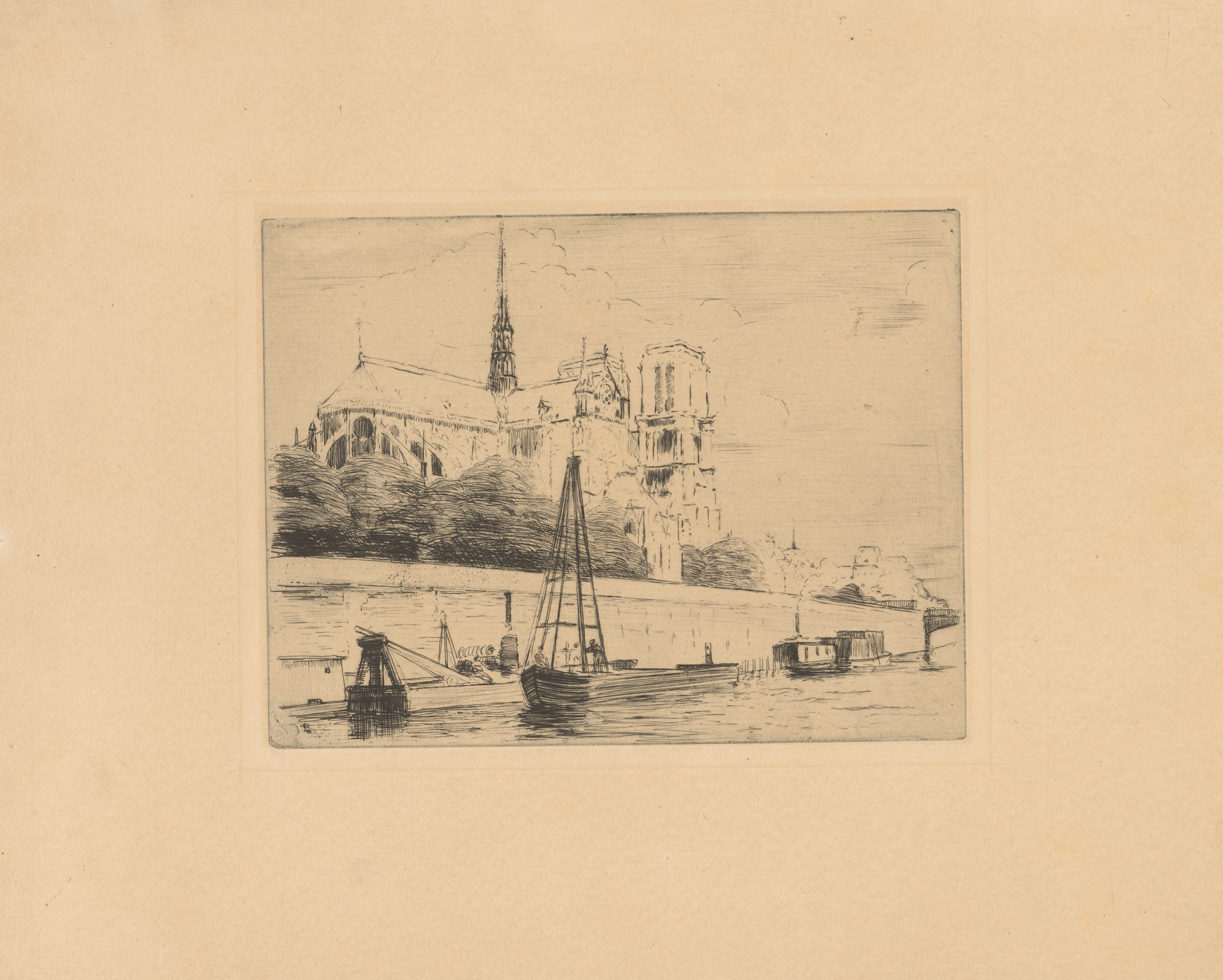 Notre Dame Cathedral in Paris, by Józef Pankiewicz, public domain