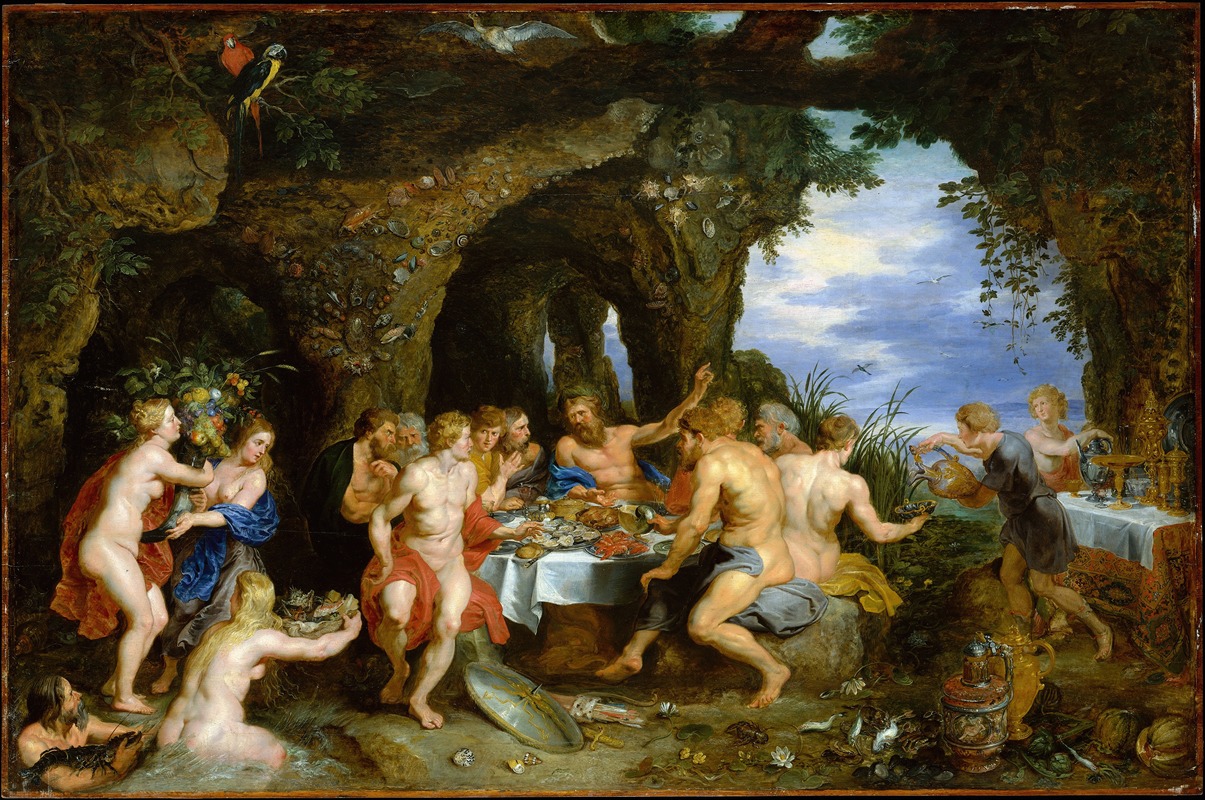 The Feast of Acheloüs depicts a mythological scene with dynamic figures and rich colors.