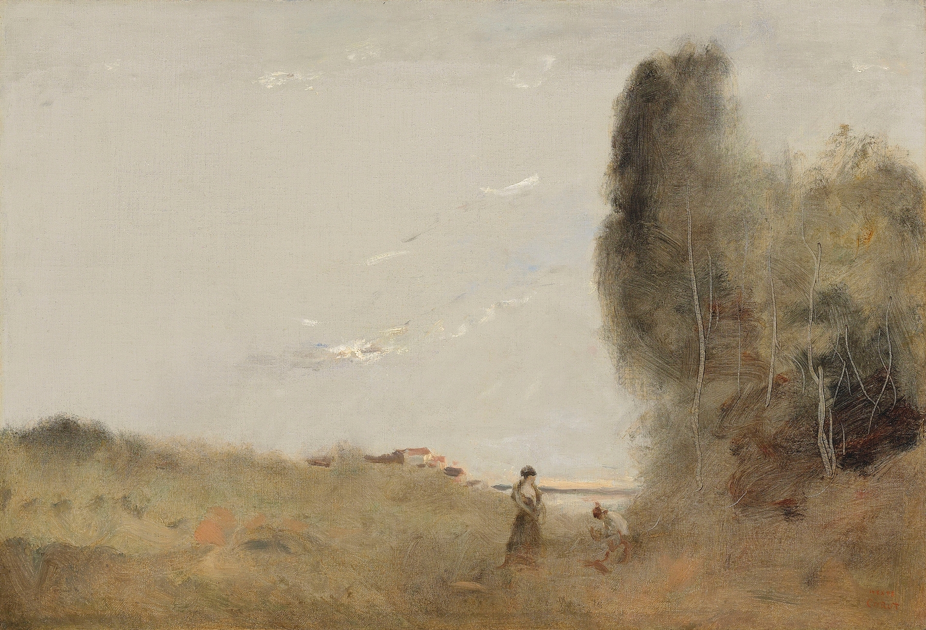 Le Matin Au Bord De L’eau, by Jean-Baptiste-Camille Corot, public domain