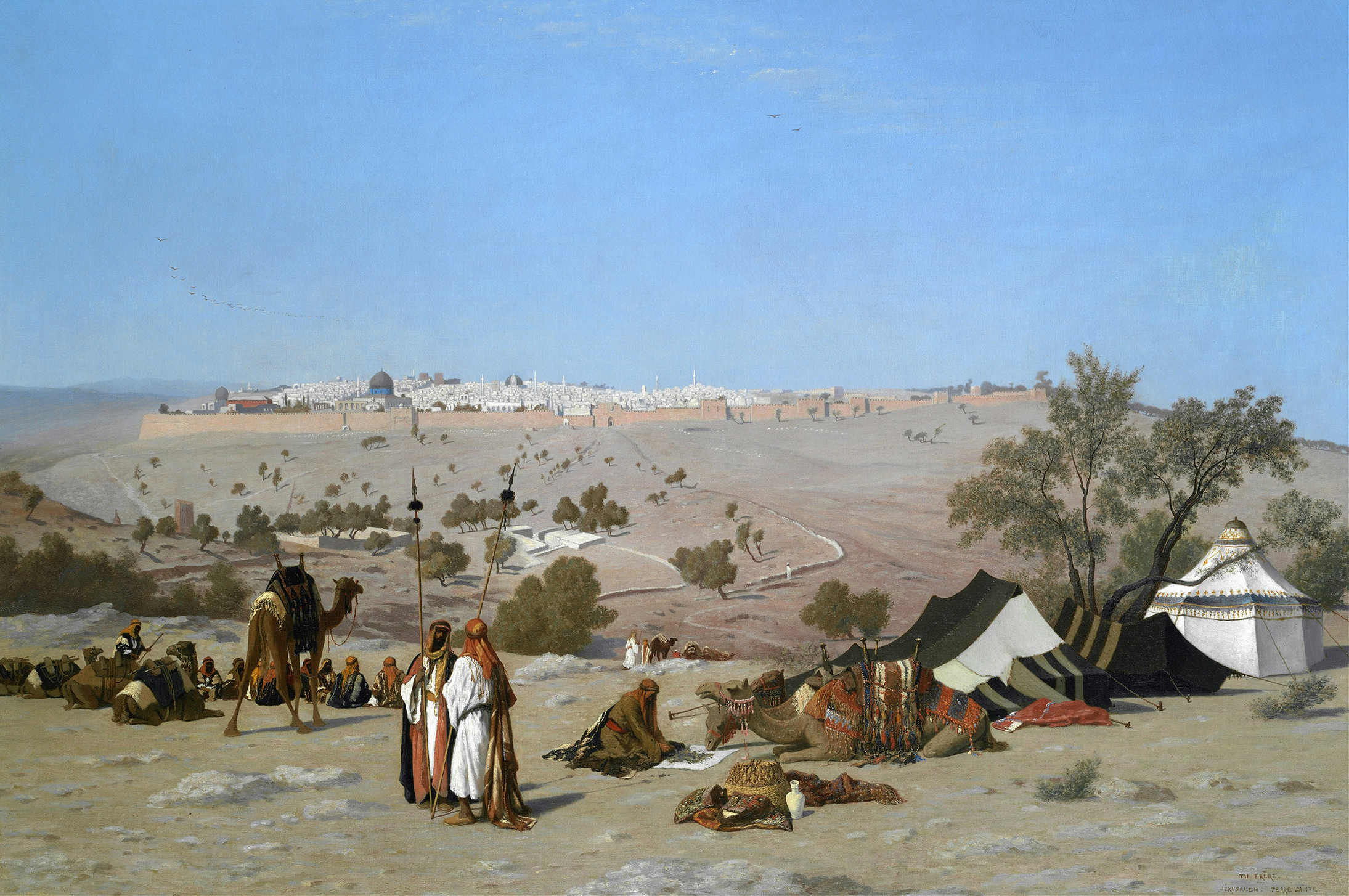 Jerusalem from the Mount of Olives, by Charles Théodore Frère, public domain