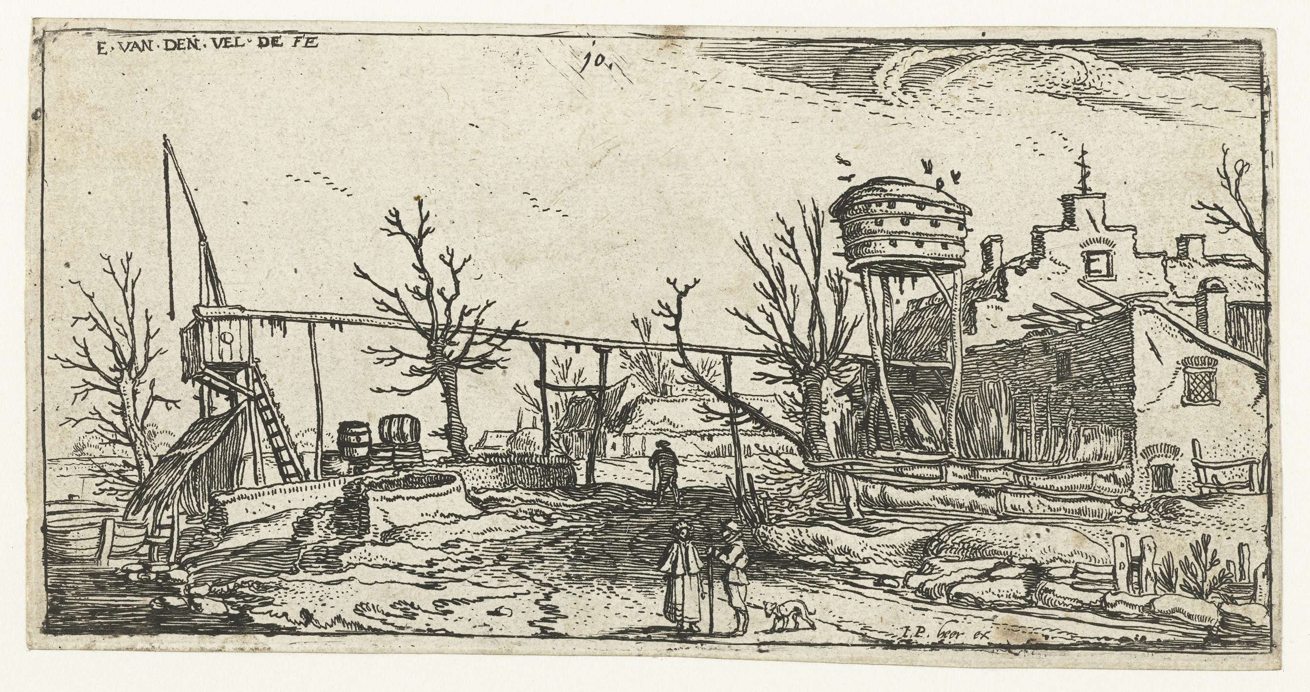 Landschap met een brouwerij, by Esaias van de Velde, public domain
