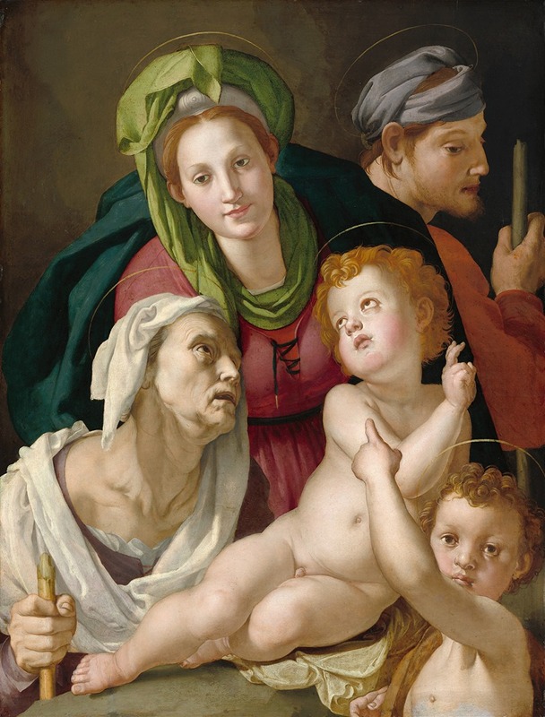 Agnolo Bronzino's 'The Holy Family' features a serene depiction of the Virgin Mary, Joseph, and the Christ Child.