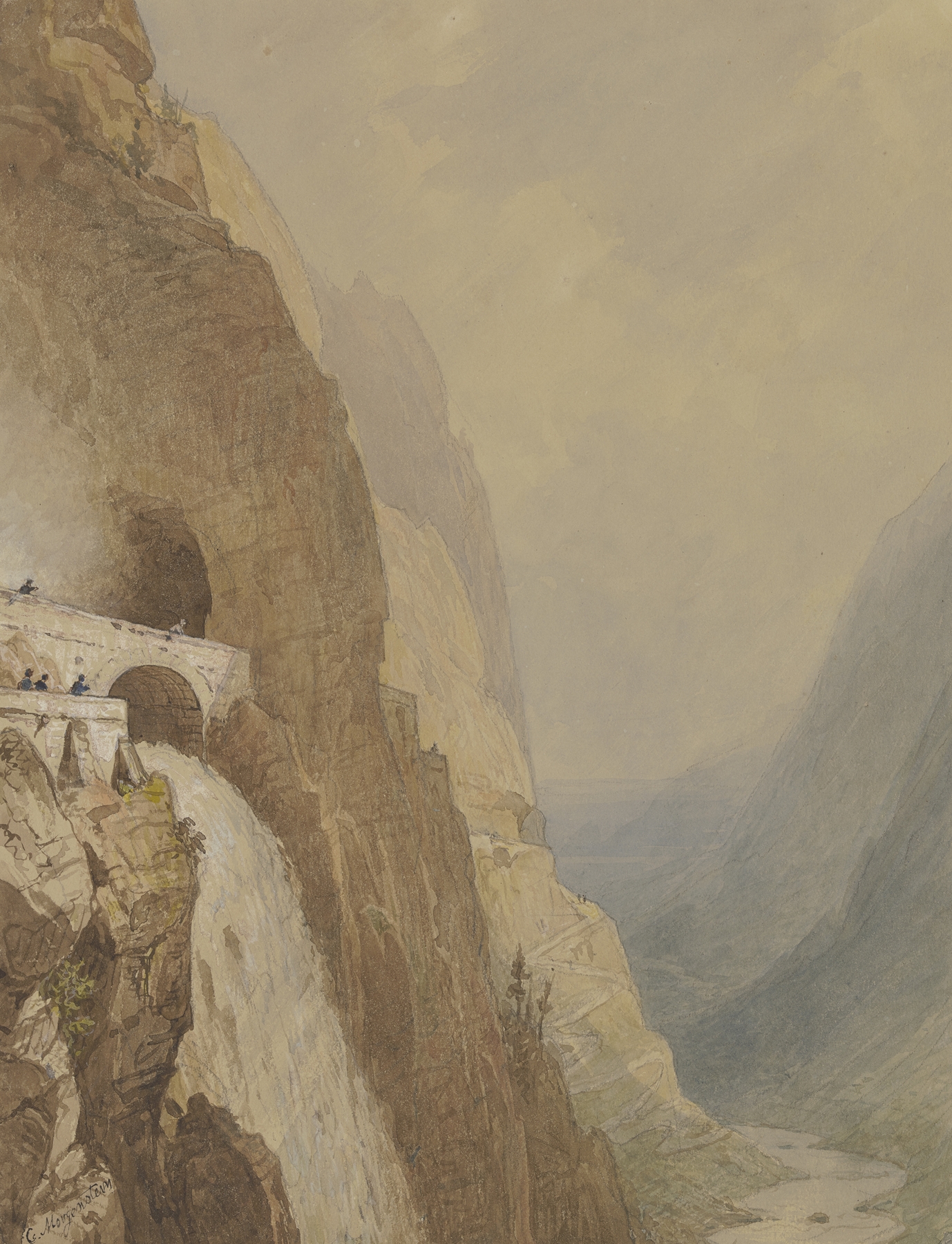 The Splügenpass, by Carl Morgenstern, public domain
