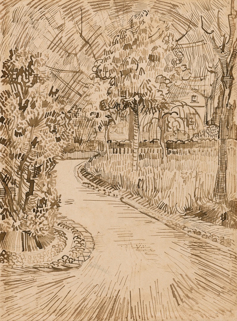 Vincent van Gogh's 'Parc à Arles avec un coin de la Maison Jaune' features vibrant colors and a serene landscape.