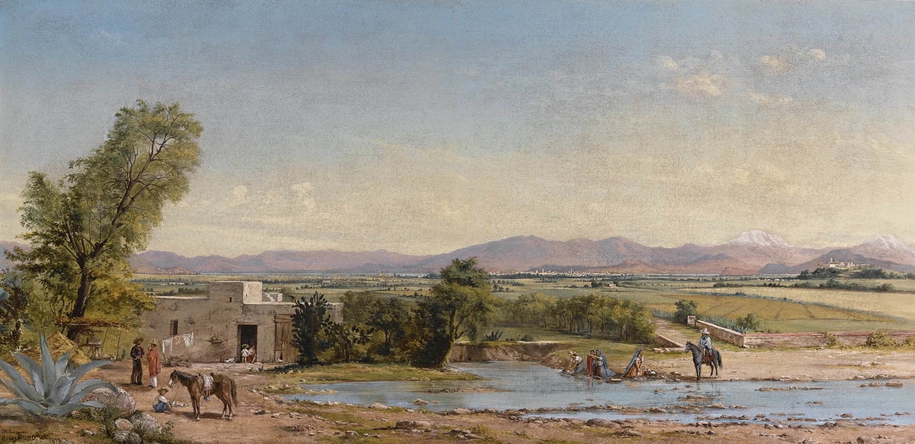 City of Mexico landscape oil painting by Conrad Wise Chapman
