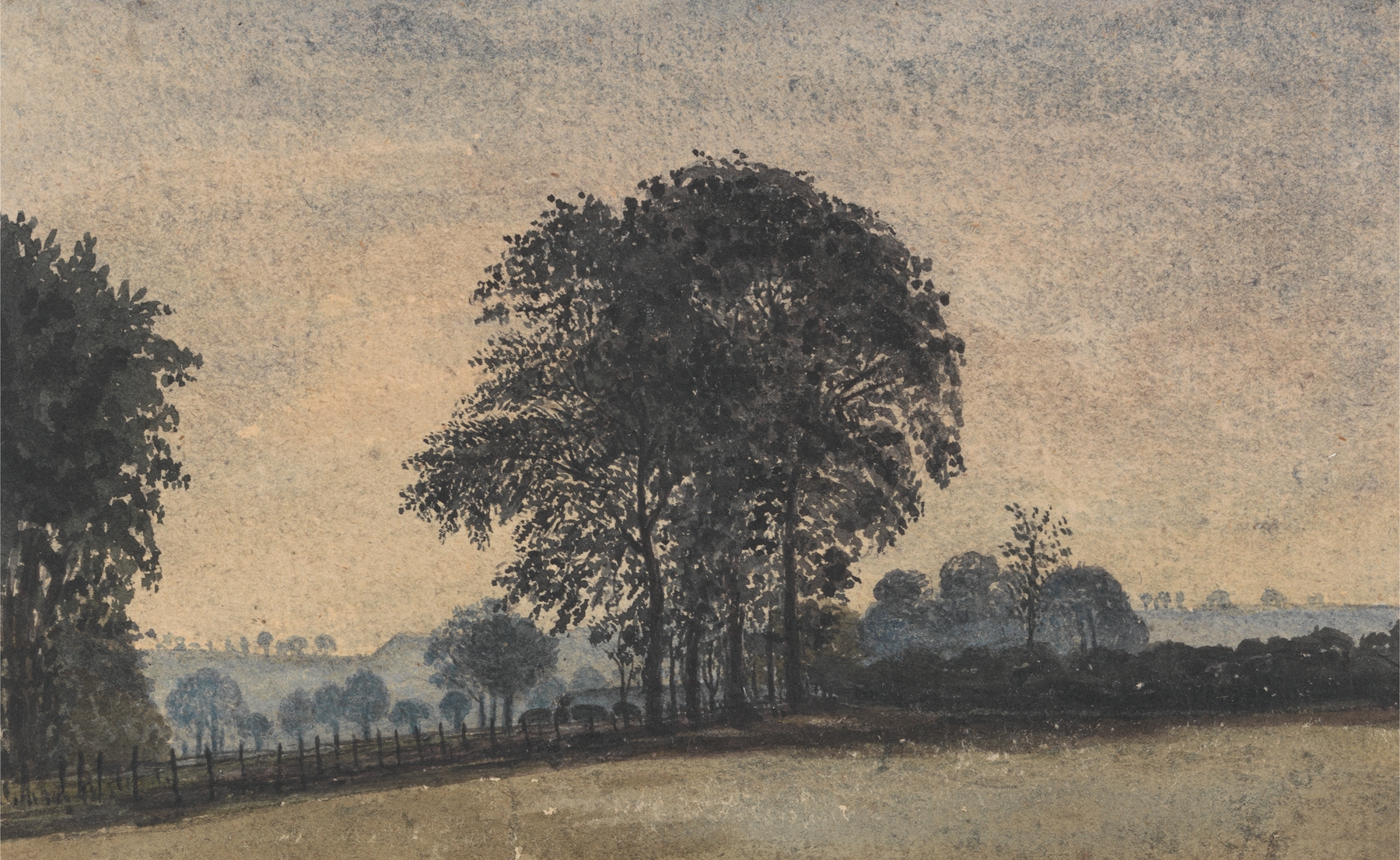 Landscape with Trees by David Charles Read, oil painting depicting a vibrant forest canopy.
