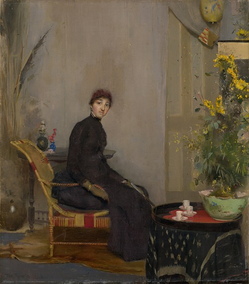 A portrait of Mrs. L. A. Abrahams by Tom Roberts.