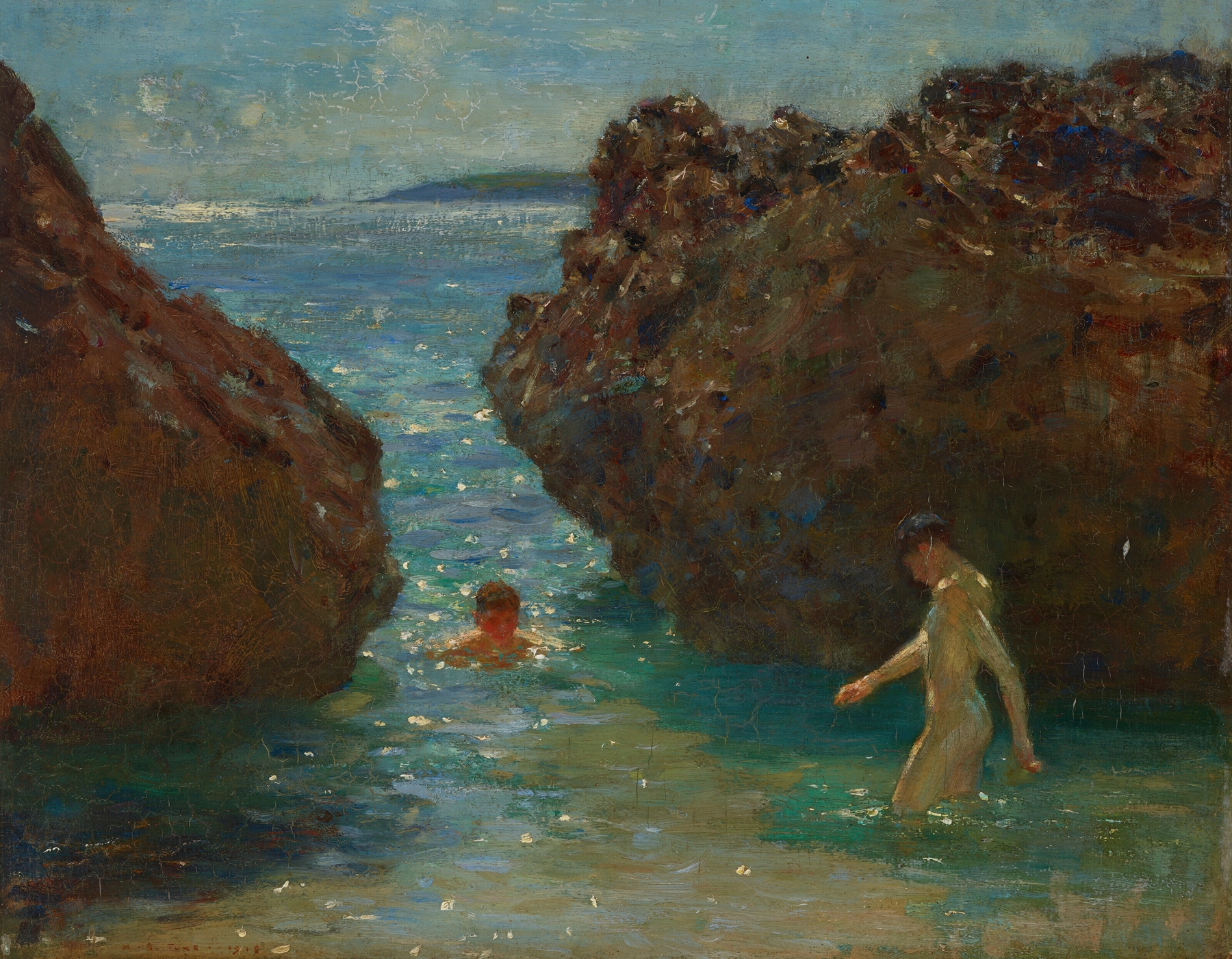 Bathers, by Henry Scott Tuke, public domain