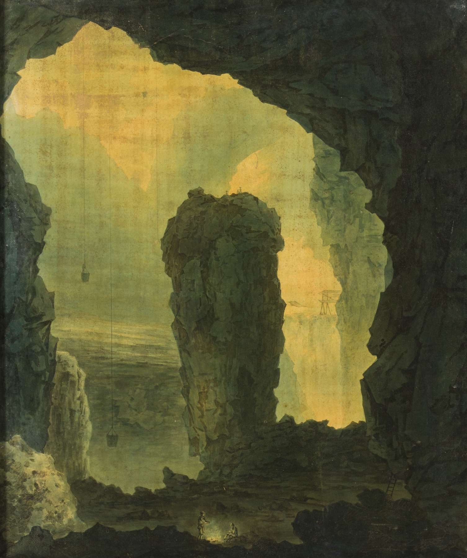 Landscape depicting a mine with light and shadow, by Johan Fredrik Julin