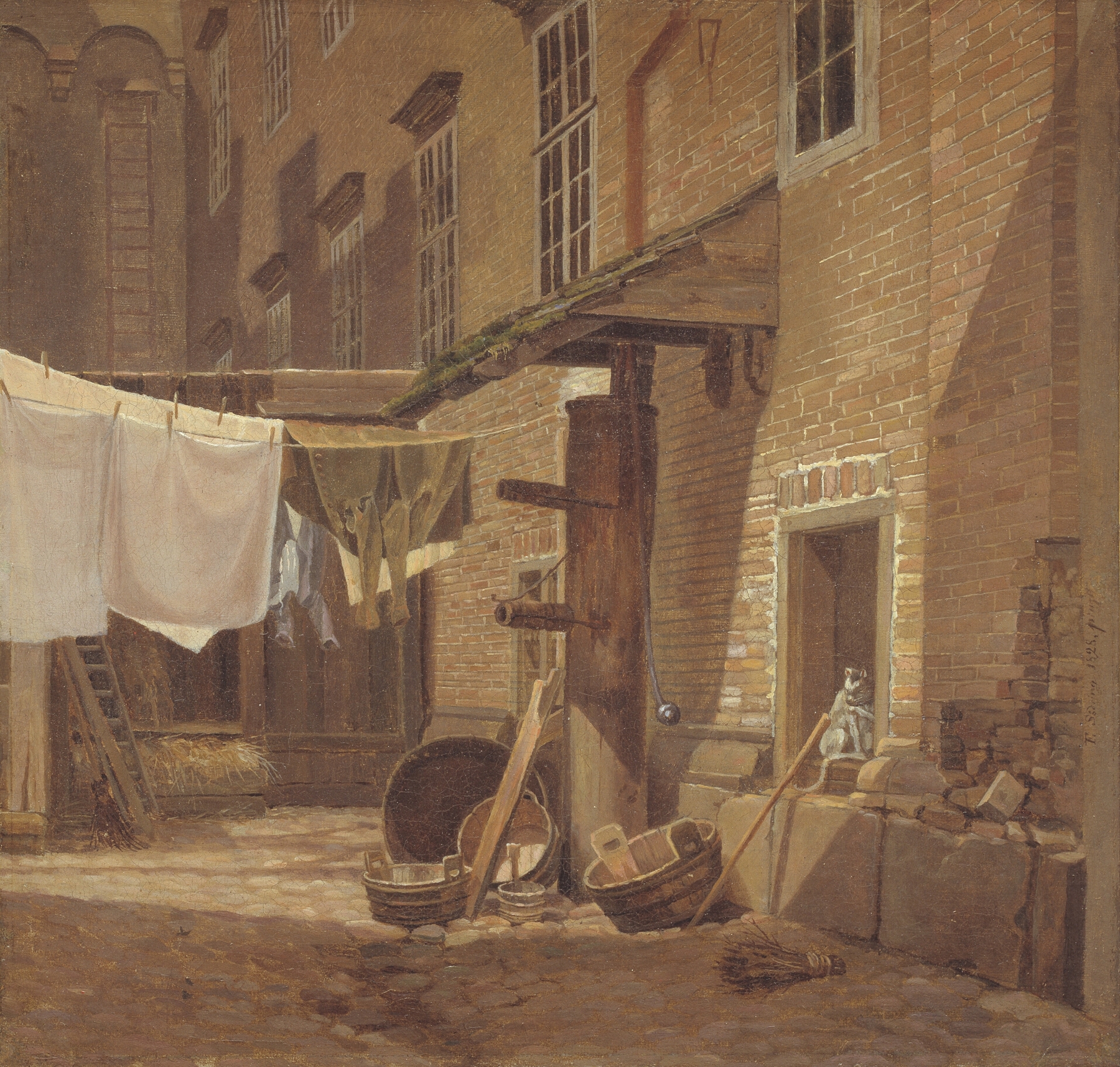 The Rear Courtyard of Charlottenborg Palace by Frederik Sødring, medium unknown