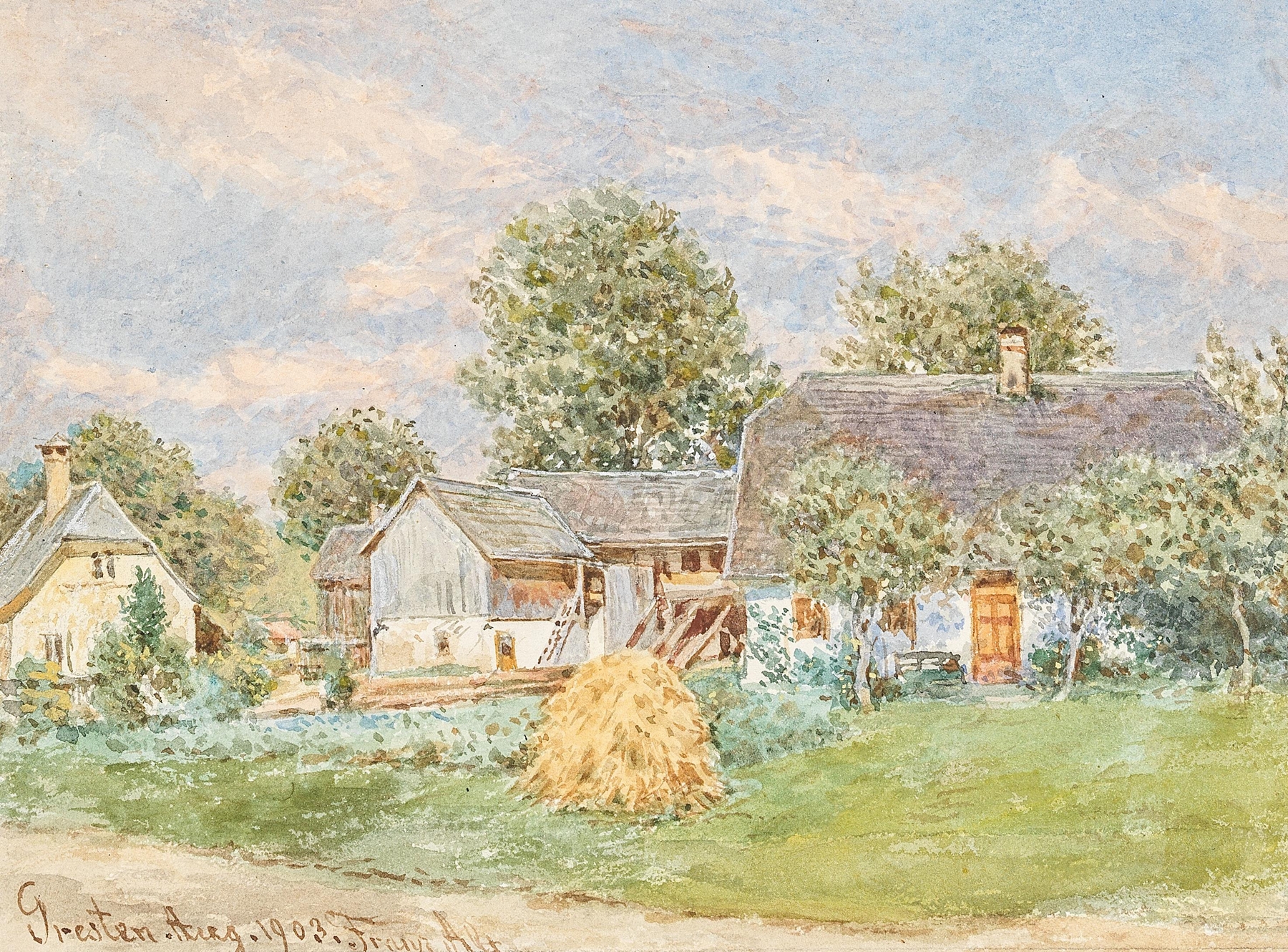 Landscape with vibrant greens and blues, oil painting by Franz Alt