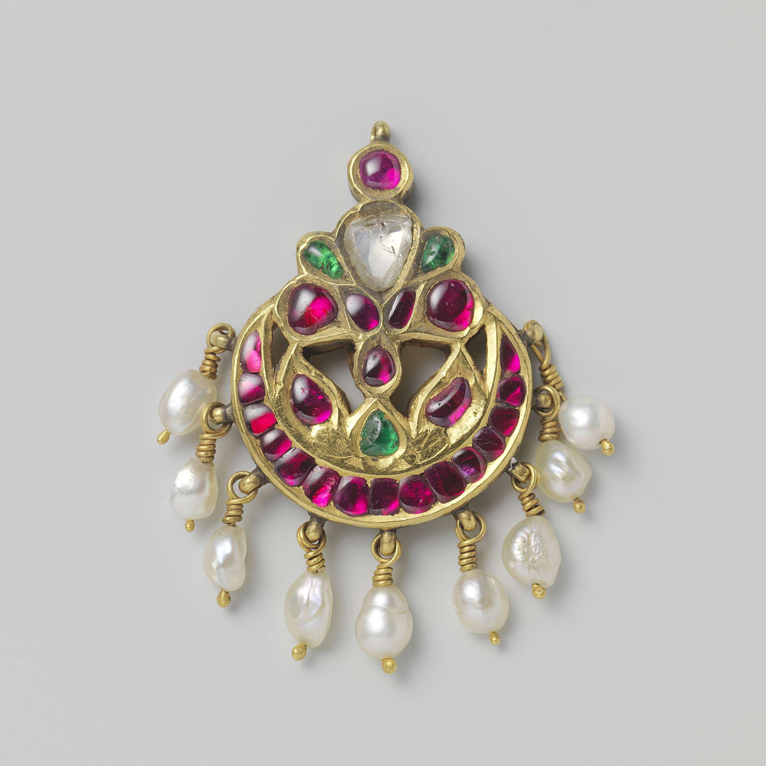 Pair of earrings and two hair ornaments made of stone by Unknown Artist