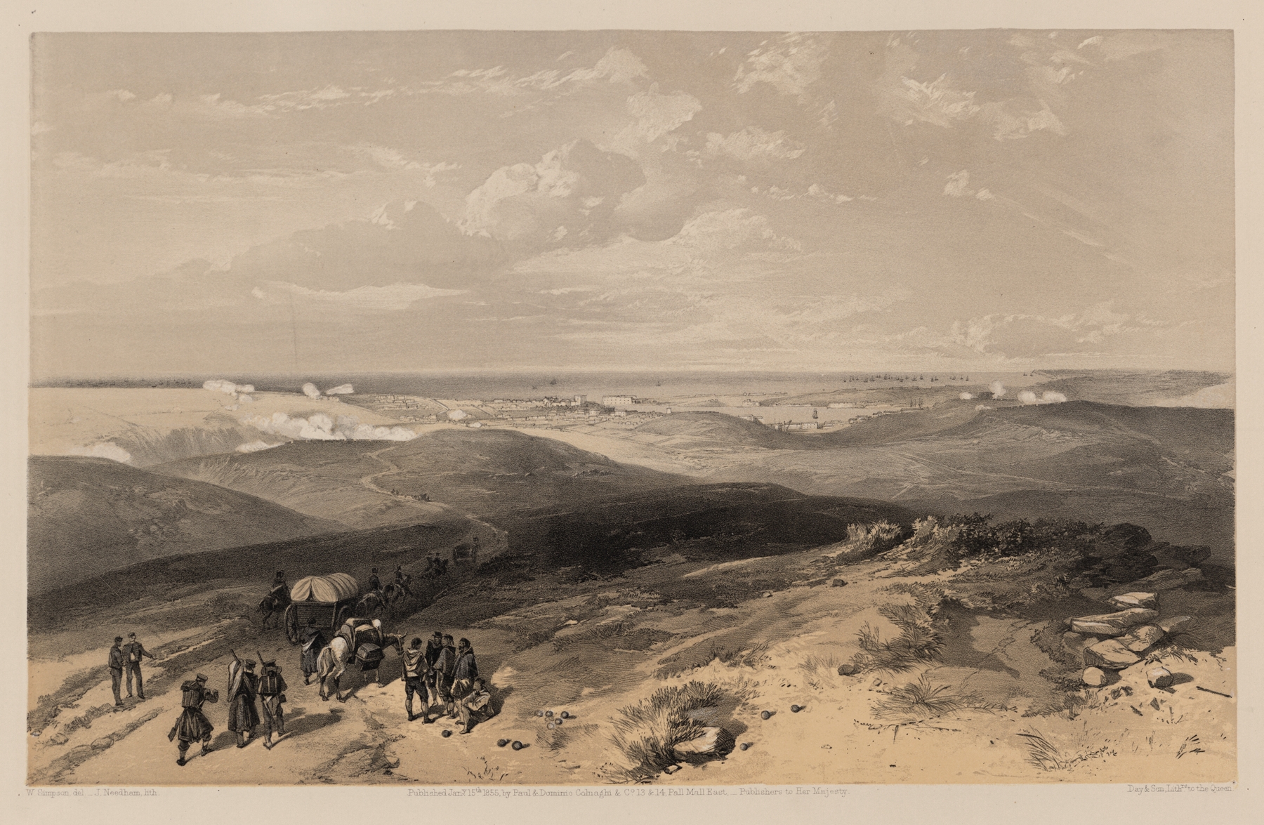 Sebastopol from the rear of the English batteries, by William Simpson, public domain