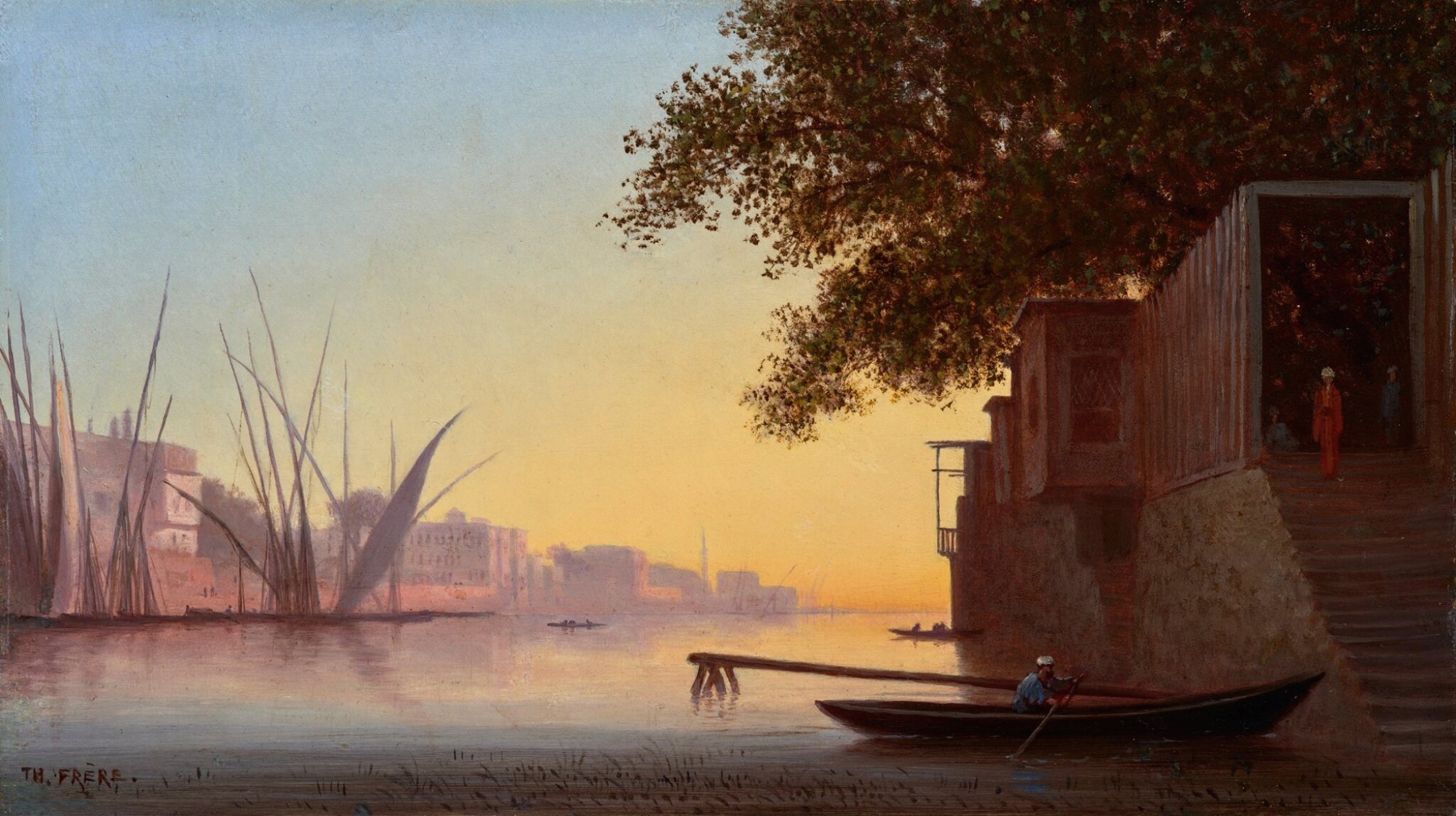 Dhows on the Nile, by Charles Théodore Frère, public domain