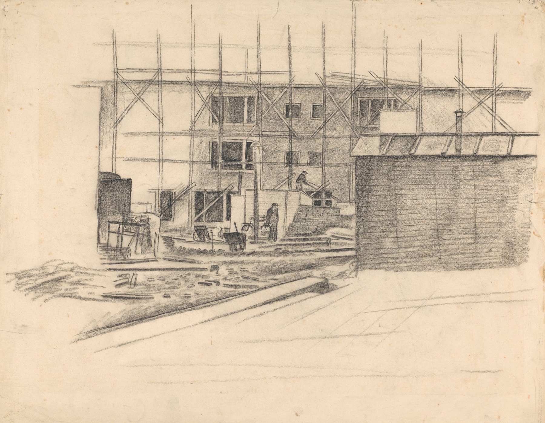 Gebouw in aanbouw, by Henk Henriët, public domain