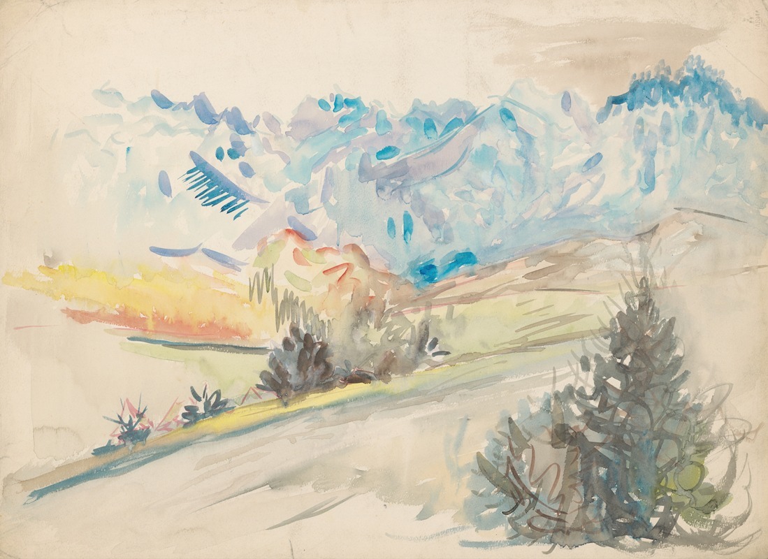 A landscape painting by Arnold Peter Weisz-Kubínčan titled 'Lane'.