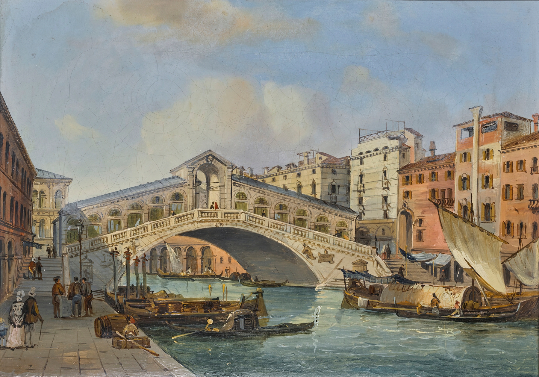Venice, A View Of The Rialto Bridge From The South, by Carlo Grubacs, public domain