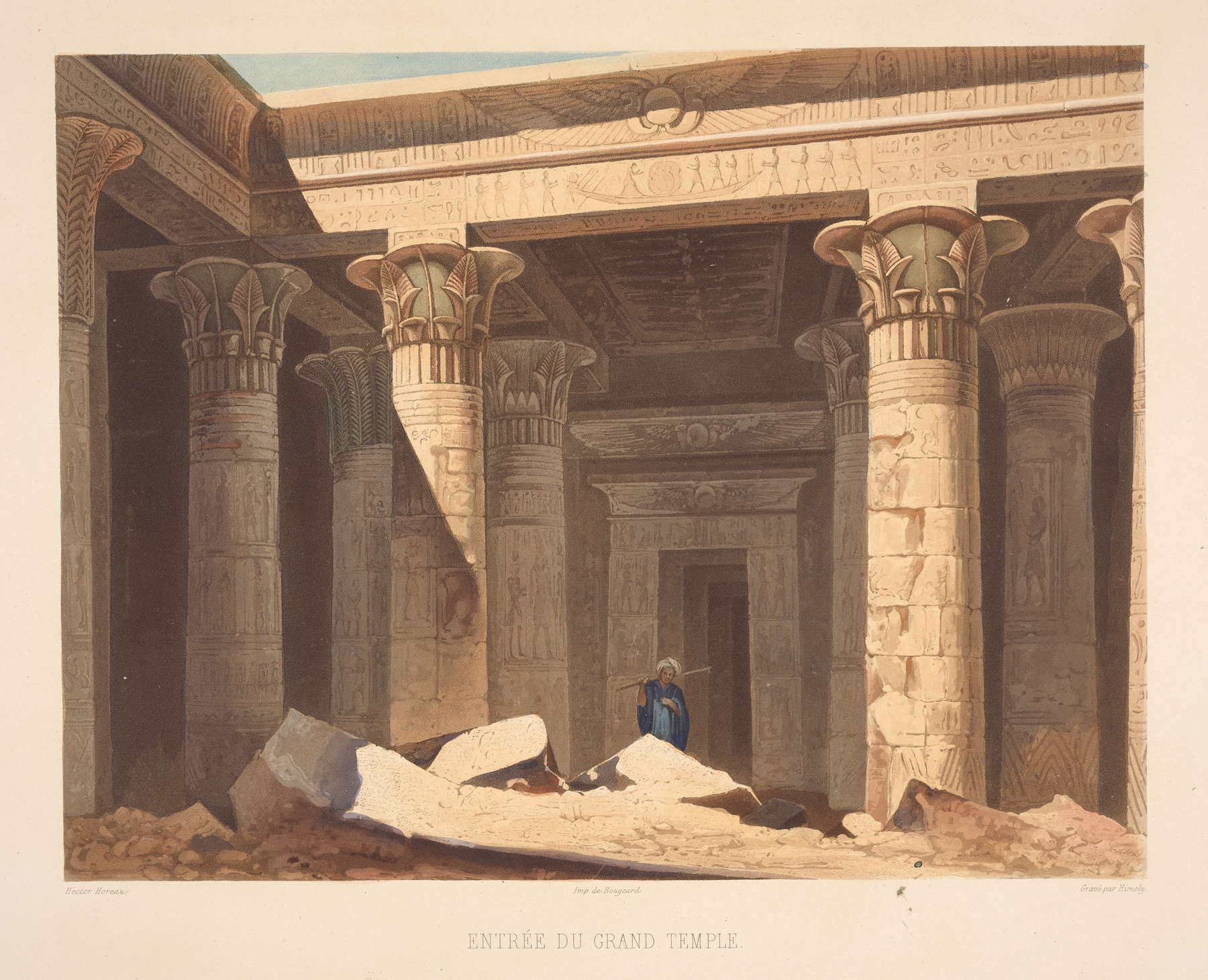 Entree du grand temple (The entrance of the great temple)., by Hector Horeau, public domain