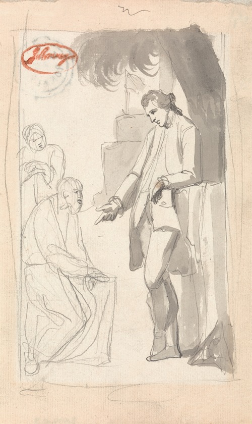 This painting depicts Major Thomas Pearson alongside a Brahman, showcasing a unique cultural exchange.