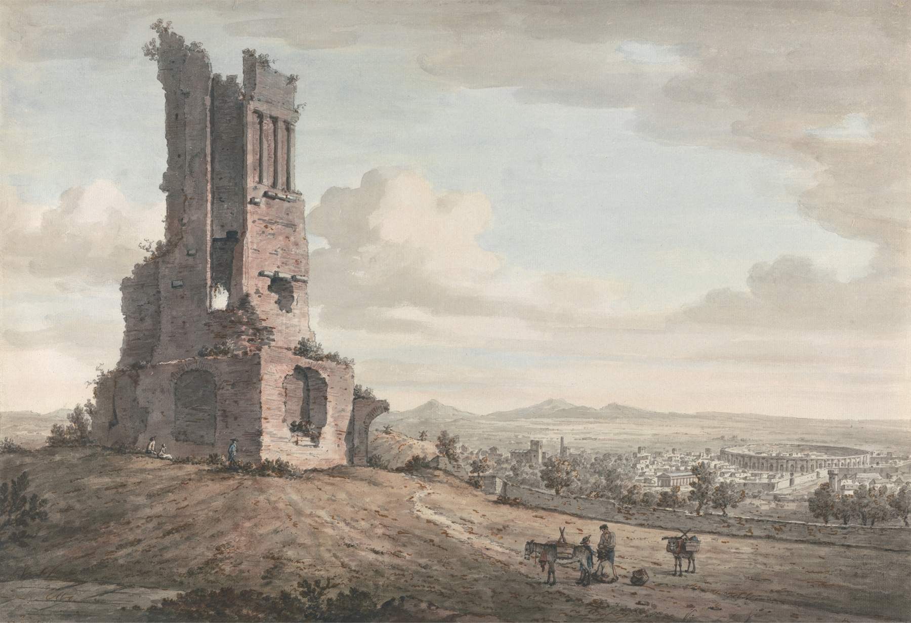 Landscape of Nîmes from the Tour Magne, oil painting by William Marlow