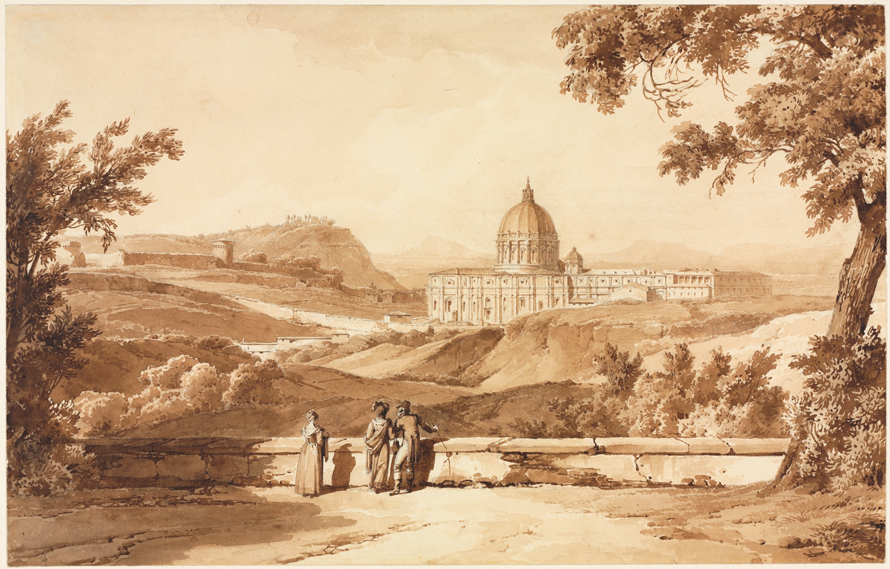 View of St. Peters, Rome, by Achille Etna Michallon, public domain