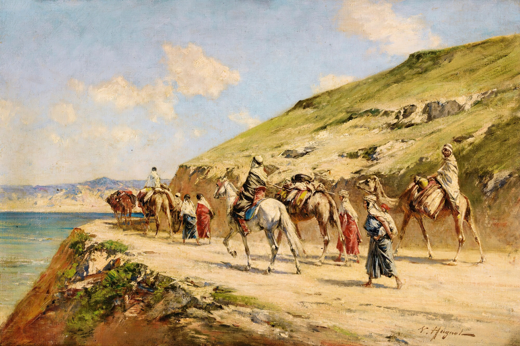 Cavaliers On A Path, by Victor Huguet, public domain