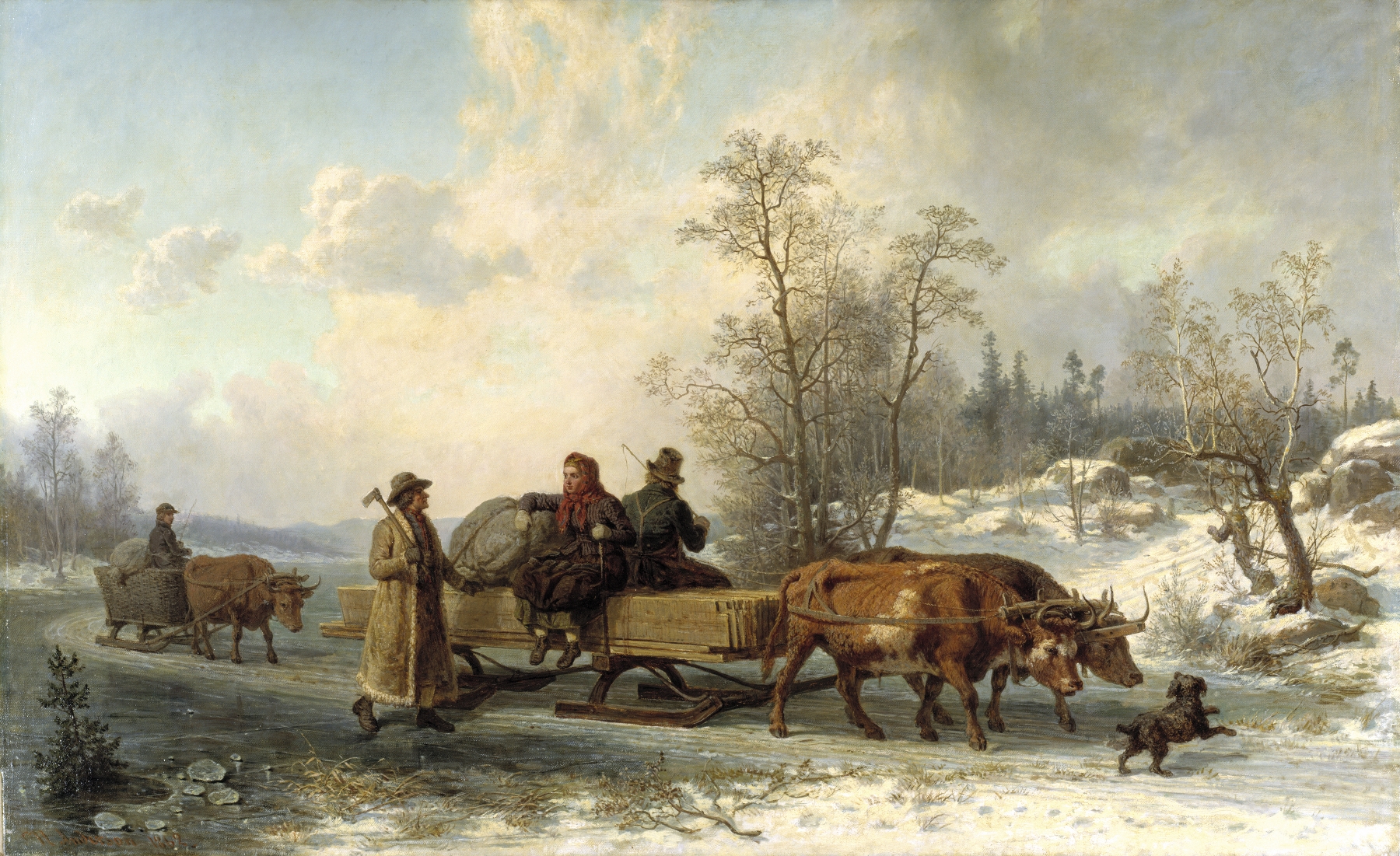 Peasants from Sorunda on their Way to Stockholm, oil on canvas by Nils Andersson