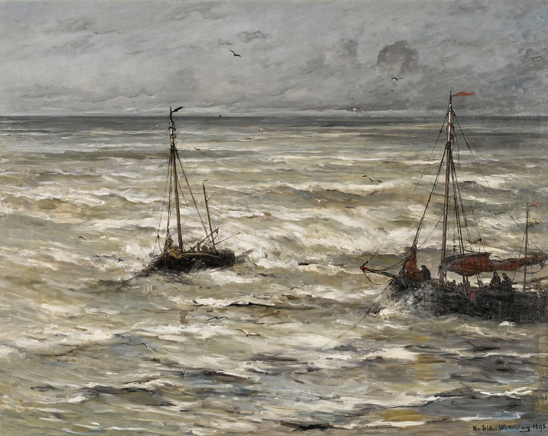 At Sea, by Hendrik Willem Mesdag, public domain