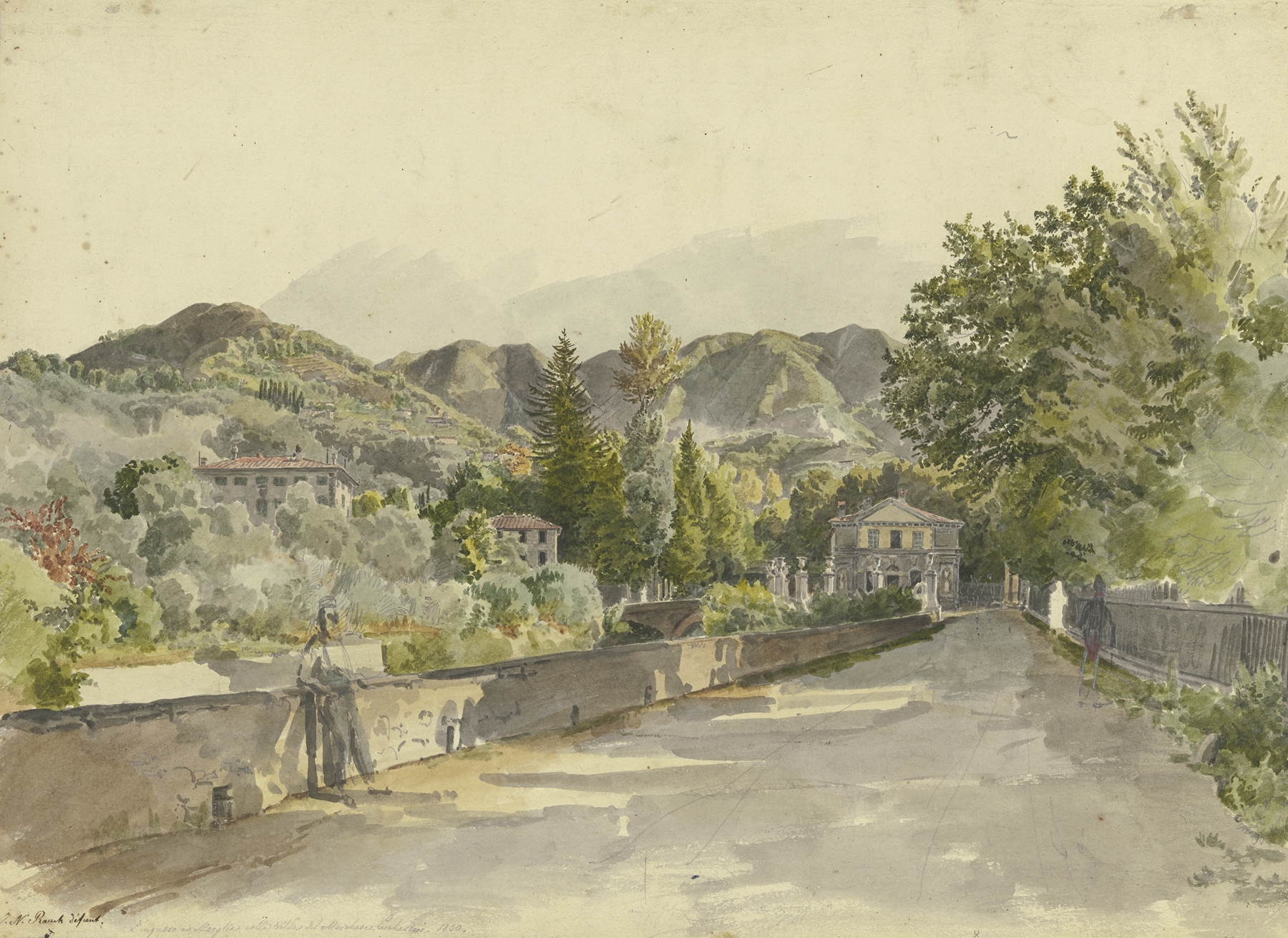 Ingresso a Marglia Colla Villa del Marchese Luchesimi by Johann Nepomuk Rauch, medium unknown