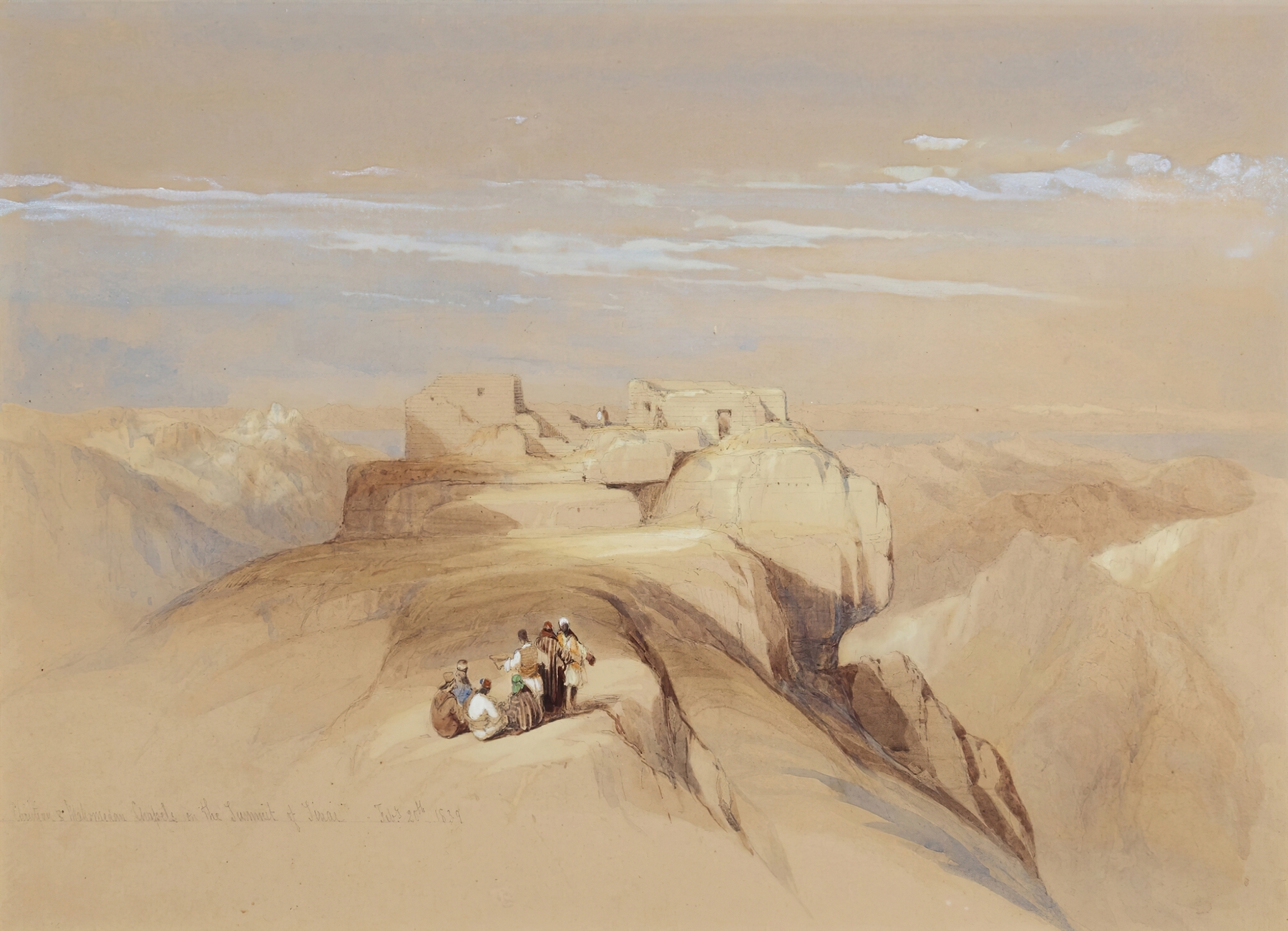 The Christian and Mohammedan Chapels on the Summit of Sinai, oil painting by David Roberts