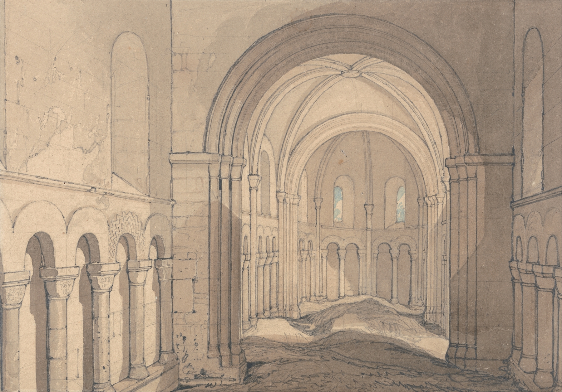 Interior of the Chapel of Saint Julien, oil painting by John Sell Cotman