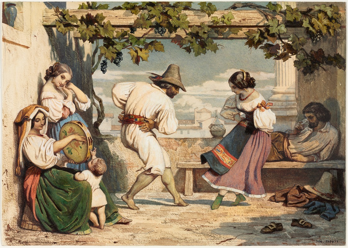 A captivating scene depicting a lively dance in a rustic setting.