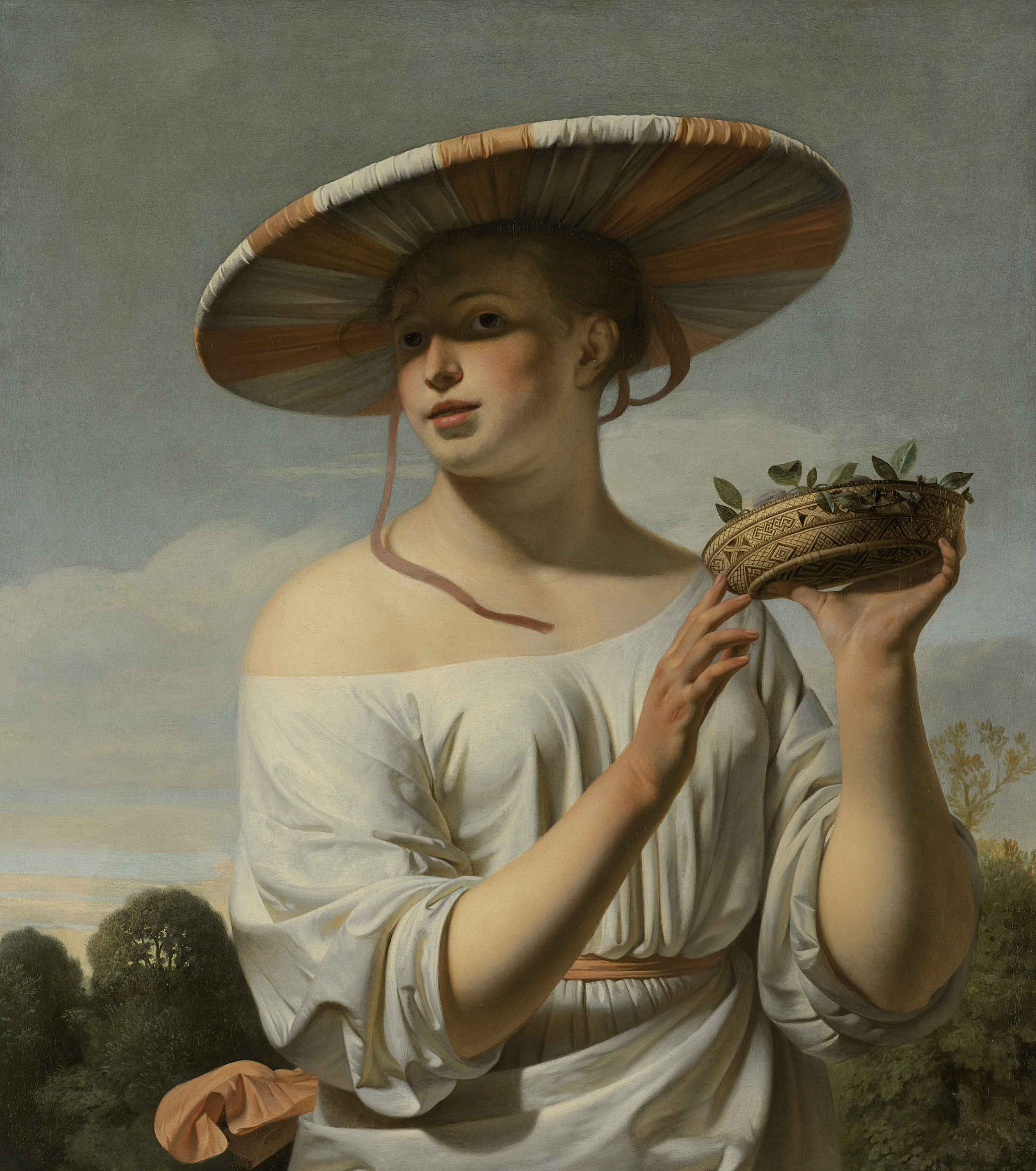 Woman in a Large Hat, by Caesar van Everdingen, public domain
