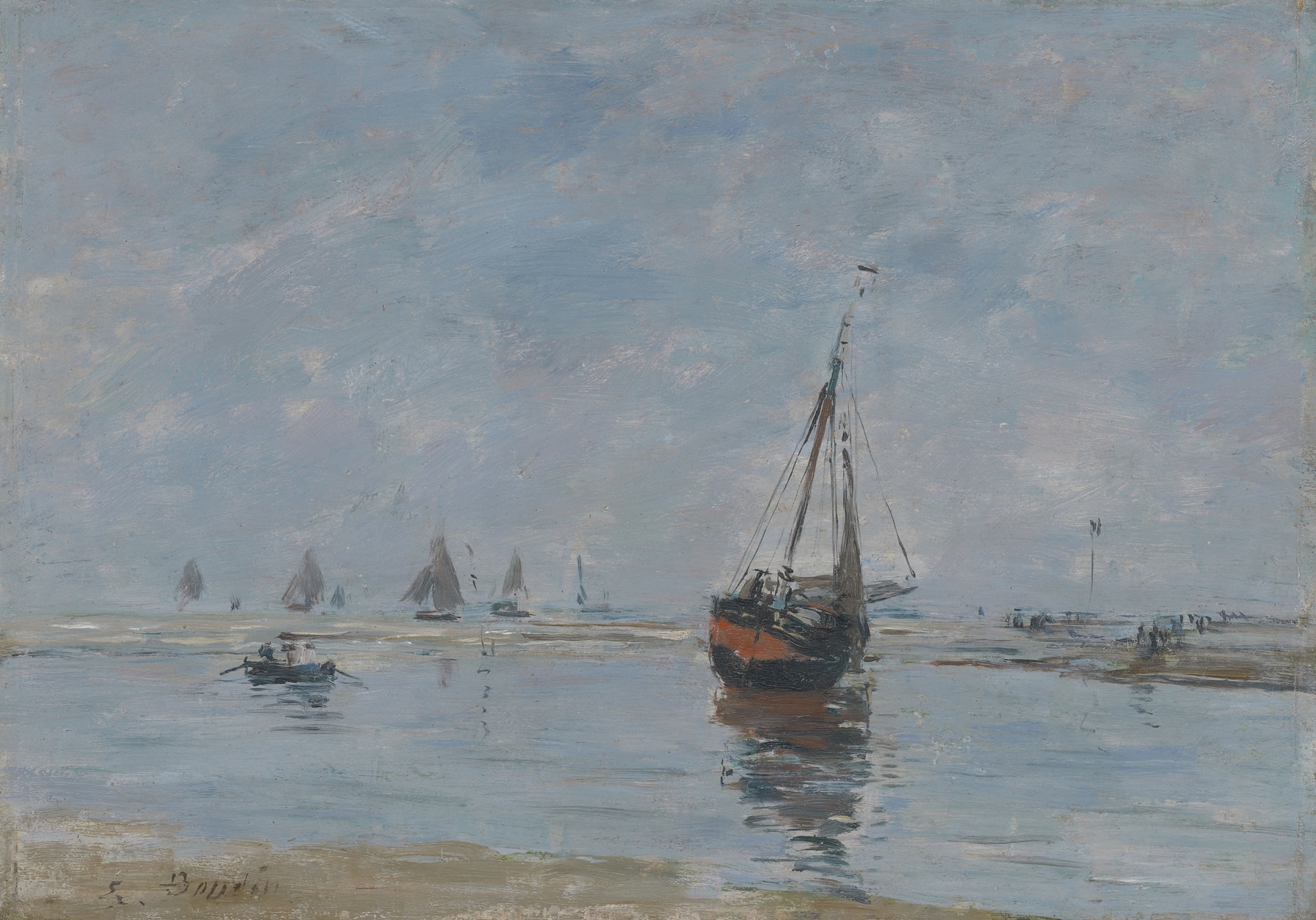 Trouville at Low Tide, by Eugène Boudin, public domain